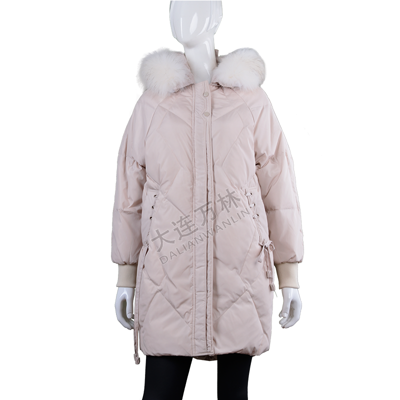 女士大毛領(lǐng)中長款羽絨服