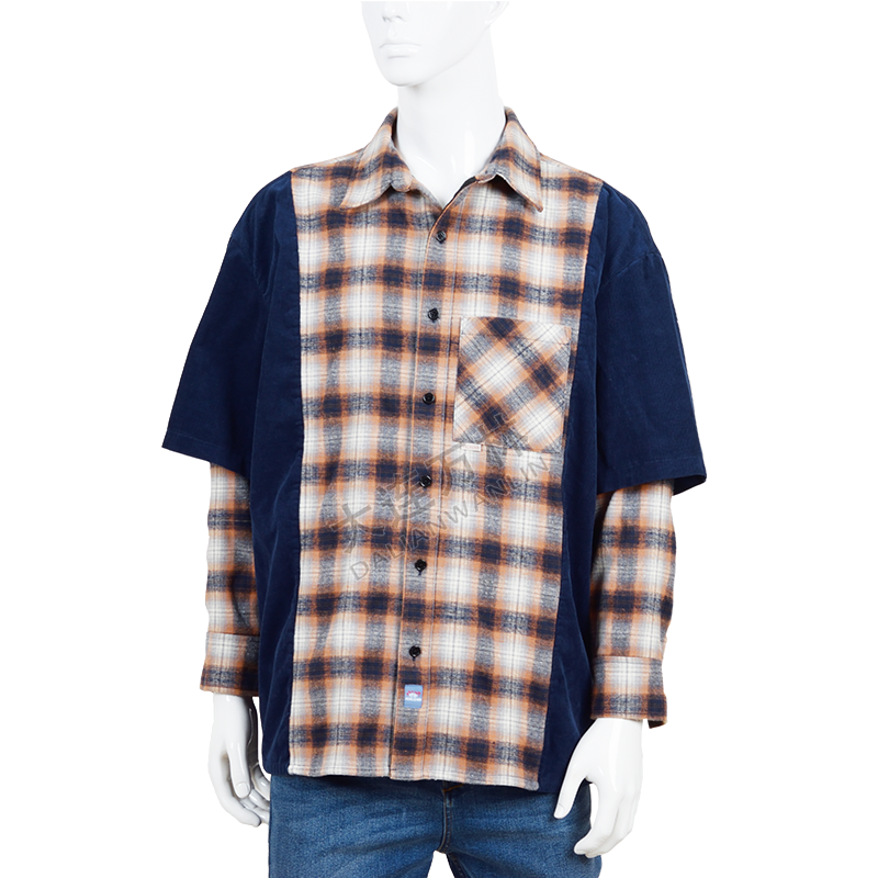 假兩件撞色襯衫