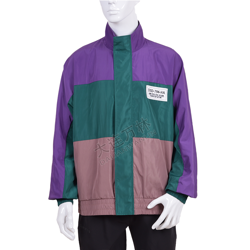 三色拼接夾克外套