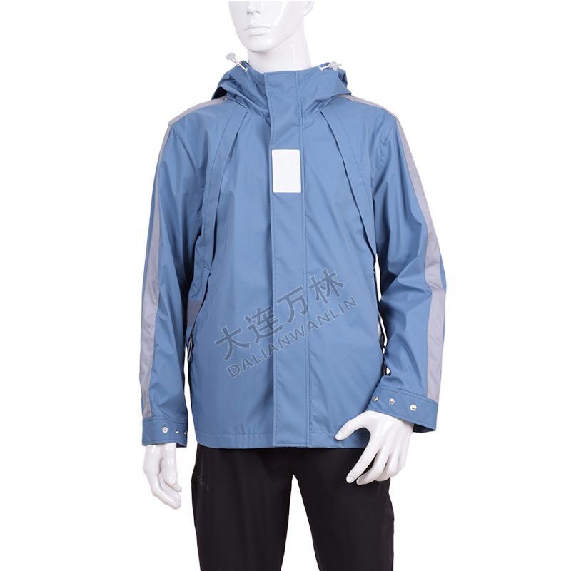 男士藍色連帽外套