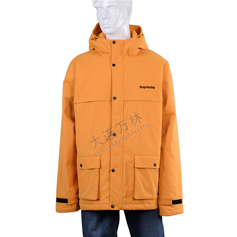 男士黃色工裝羽絨服