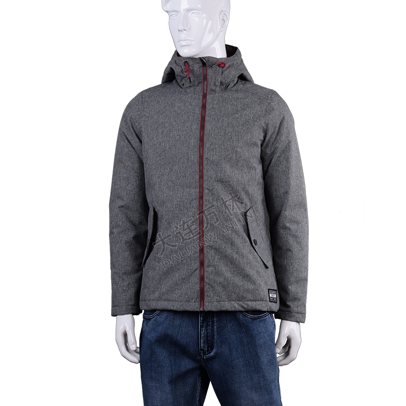 男士灰色連帽秋冬外套