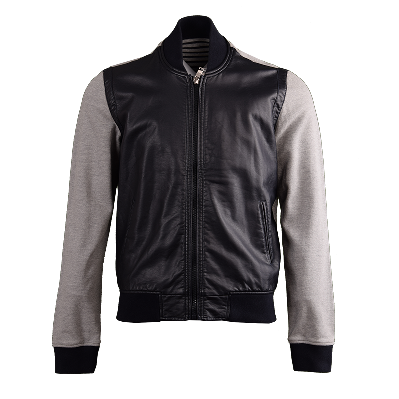 男士pu拼借夾克
