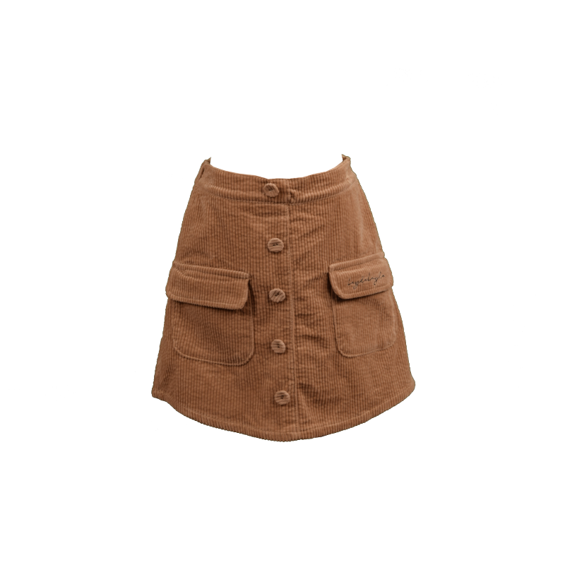 女童A字裙單排扣褲裙