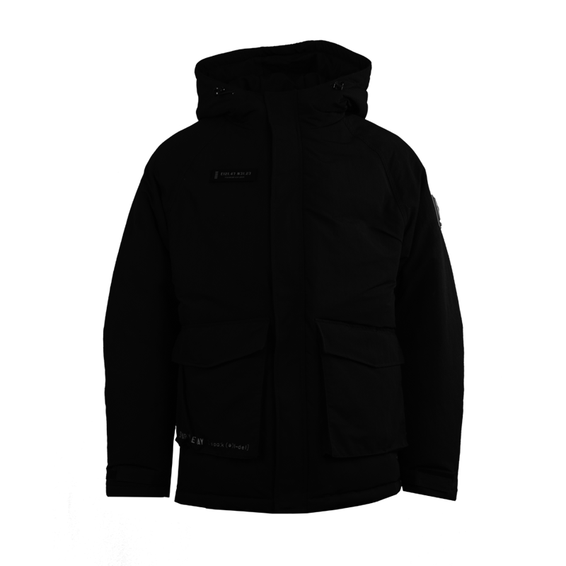 男士連帽純色短款羽絨服