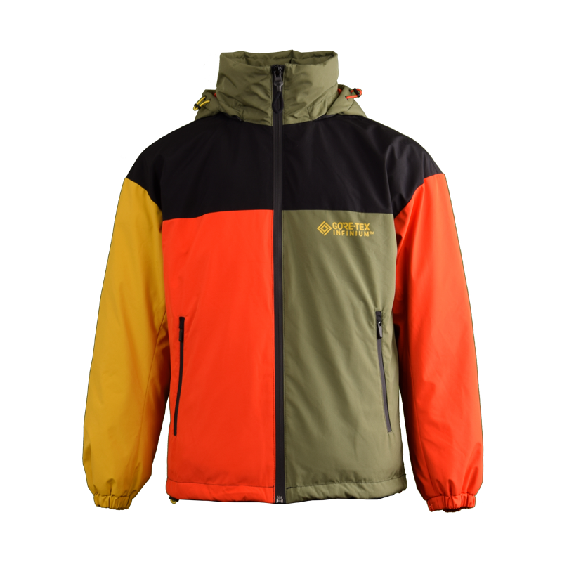 男士拼色連帽短款羽絨服